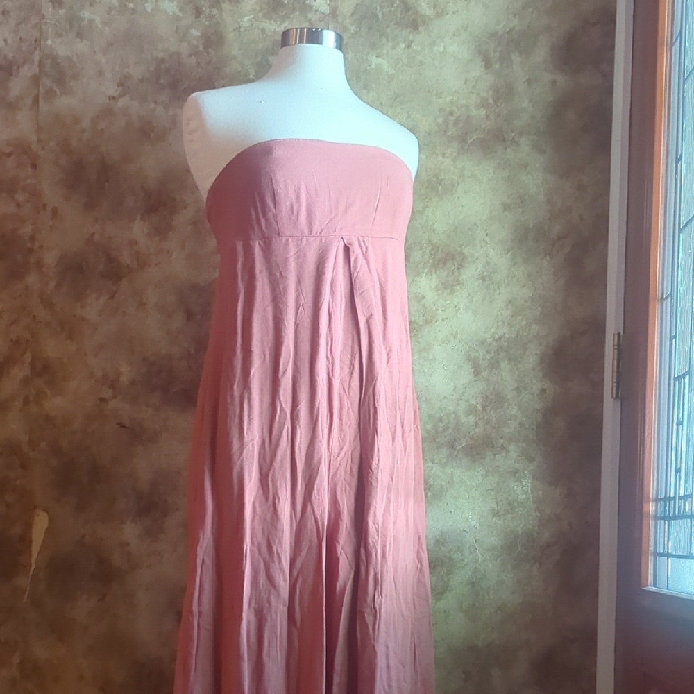 Elegant Pink Strapless Jumpsuit